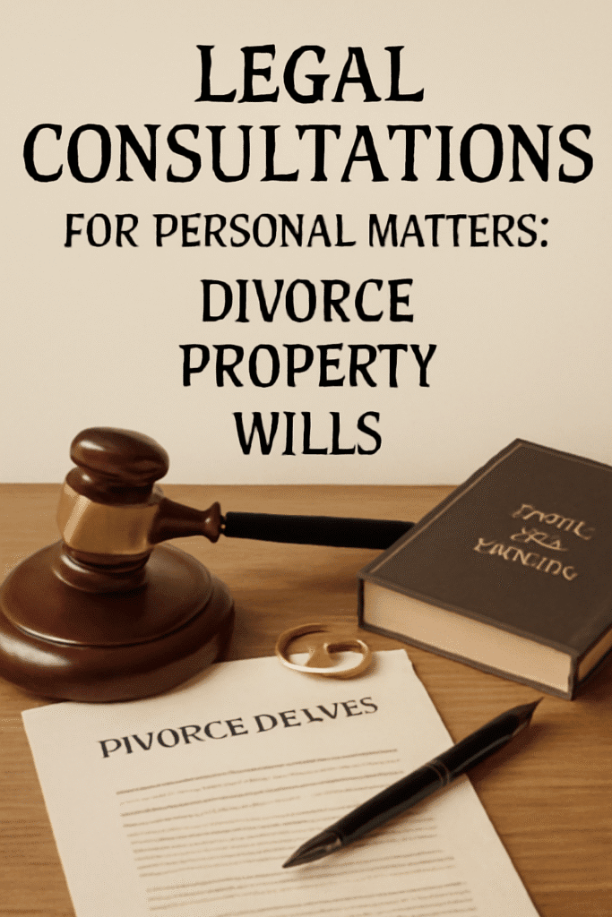Legal Consultations for Personal Matters: Divorce, Property, and Wills